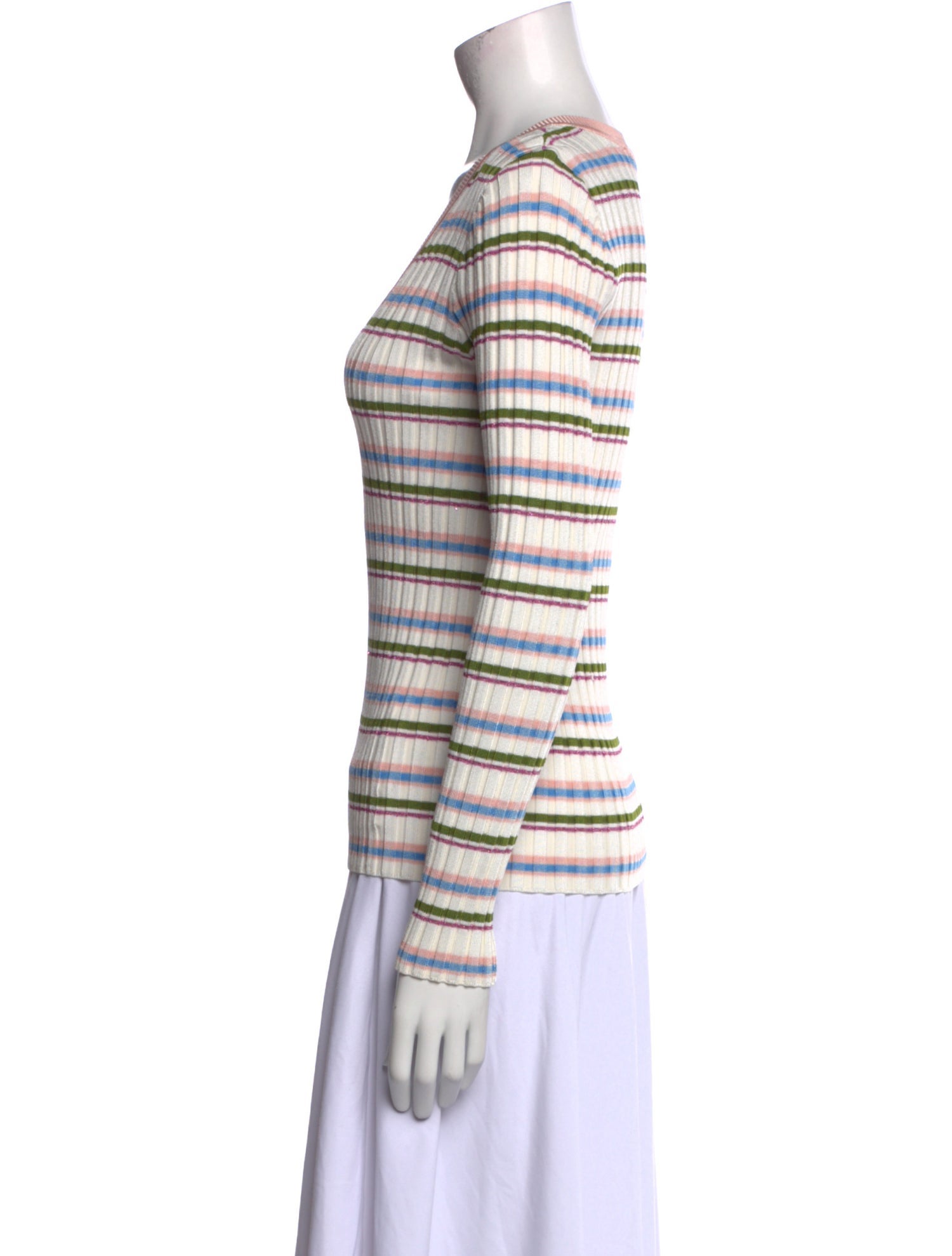 Veronica Beard Striped V-Neck Top